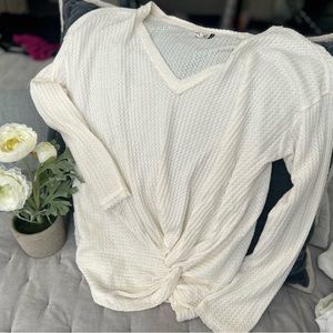 Anthropologie waffle knit top